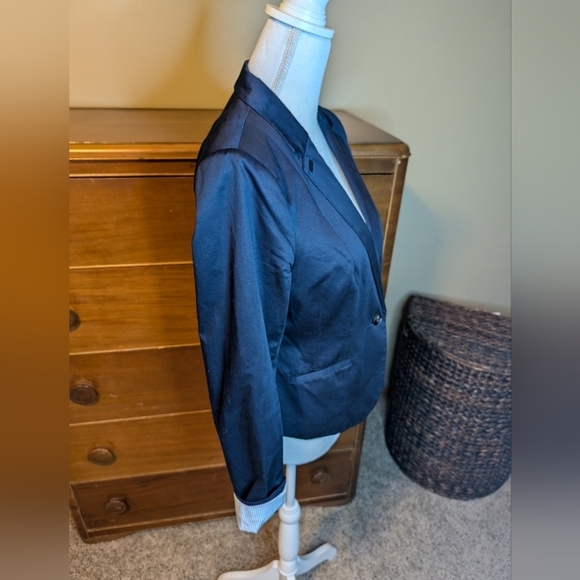 H&M Navy Fitted Blazer SZ 10 - Picture 8 of 13